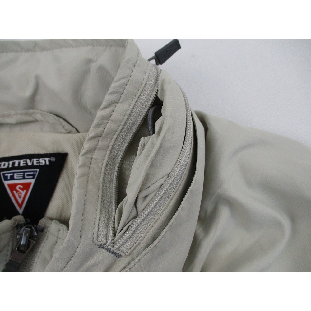 SCOTTEVEST Jacket Mens Medium Tan TEC Tropiformer Utility Pocket Hidden Hood - Picture 7 of 16
